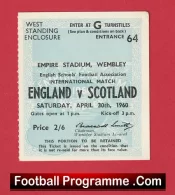 England v Scotland 1960 – Schoolboys Football Ticket