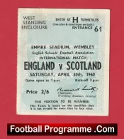 England v Scotland 1960 – Schoolboys Football Ticket