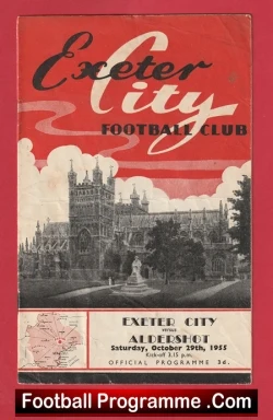Exeter City v Aldershot 1955 - football programme