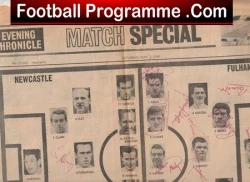Fulham 1966 - Multi Autographed Signed Newspaper + Newcastle Utd - football memorabilia