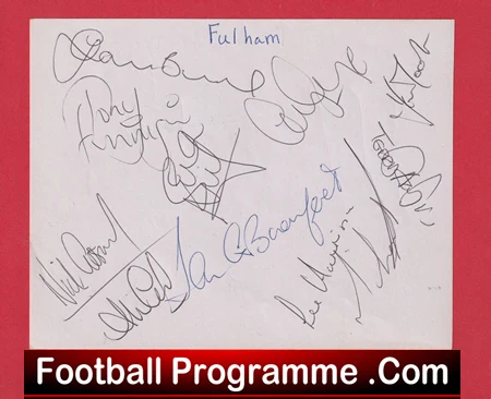 Fulham Football Club Multi Autographed Signed Sheets 1990s - Image 3