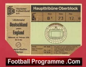 Germany v England 1978 – Football Ticket