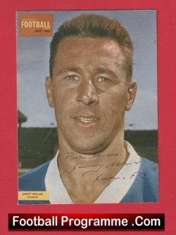 Glasgow Rangers Jimmy Hillar Autograph Signed Picture - football memorabilia