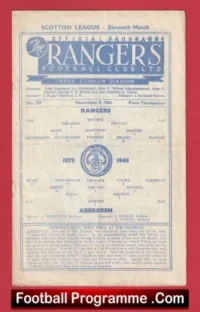 Glasgow Rangers v Aberdeen 1963 – Scottish Football Programmes