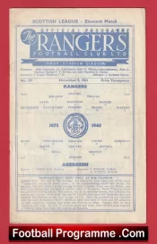 Glasgow Rangers v Aberdeen 1963 – Scottish Football Programmes
