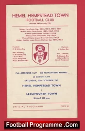 Hemel Hempstead Town v Letchworth Town 1962 – FA Amateur Cup