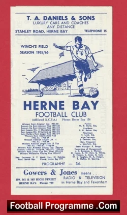 Herne Bay v Wingate 1965 - football programme