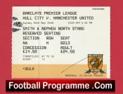 Hull City v Manchester United 2009 – Football Match Ticket