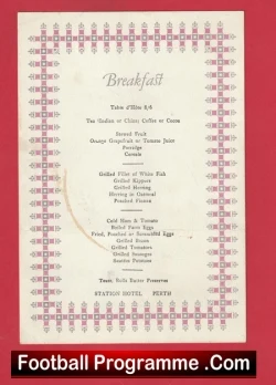 Kilmarnock Football Club Multi Autographed Signed Menu 1960 - football memorabilia