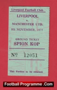 Liverpool v Manchester United 1975 – Football Ticket Kop End
