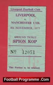 Liverpool v Manchester United 1975 – Football Ticket Kop End