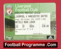 Liverpool v Manchester United 2009 – Match Ticket