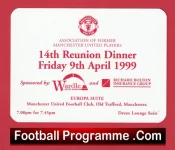 Manchester United 14th Reunion Dinner Old Trafford Ticket 1999
