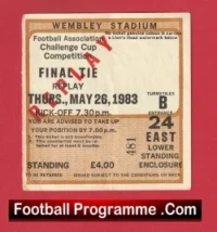 Manchester United v Brighton Hove Albion 1983 – Cup Final Match Ticket Replay