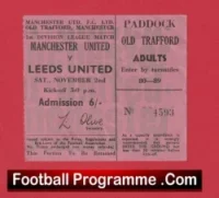 Manchester United v Leeds United 1968 – Match Ticket