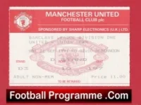Manchester United v Luton Town 1991 – Football Ticket