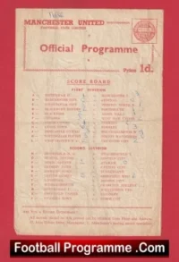 Manchester United v Newcastle United 1959 – Reserves Game Man Utd