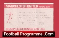 Manchester United v Rotherham United 1988 – Football Ticket