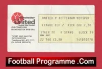 Manchester United v Tottenham 1979 – League Cup Match Ticket
