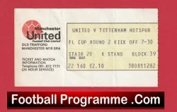 Manchester United v Tottenham 1979 - League Cup Football Ticket - football memorabilia