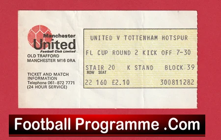 Manchester United v Tottenham 1979 - League Cup Football Ticket - Image 2