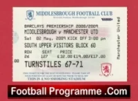 Middlesbrough v Manchester United 2009 – Football Ticket
