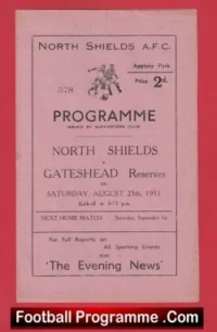 North Shields v Gateshead 1951 – Reserves