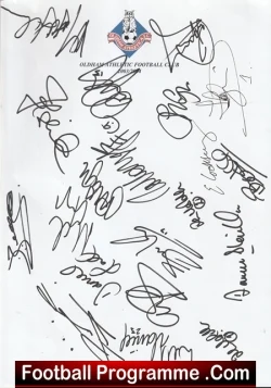 Oldham Athletic Footall Club Multi Autographed Signed Sheet 2003 - 2004 - football programme