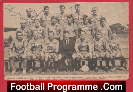 Plymouth Football Club Multi Autographed Signed Picture 1966 - Image 2