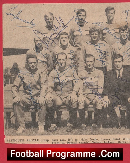 Plymouth Football Club Multi Autographed Signed Picture 1966 - Image 3
