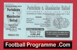 Portadown v Manchester United 1996 - Football Ticket Ireland - football memorabilia