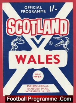 Scotland v Wales 1965 - Hampden Park - football programme