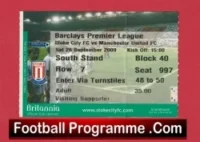 Stoke City v Manchester United 2009 – Match Ticket