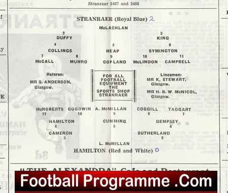 Stranraer v Hamilton Academical 1970 - Scottish Football Programmes - Image 3