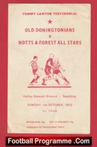 Tommy Lawton Testimonial Benefit Old Doningtons Nottingham Forest 1972