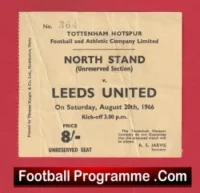 Tottenham Hotspur v Leeds United 1966 – Old Football Ticket