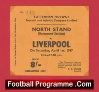 Tottenham Hotspur v Liverpool 1967 – Old Football Tickets