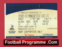 Tottenham Hotspur v Manchester United 2006 – Match Ticket