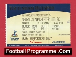 Tottenham Hotspur v Manchester United 2006 - Match Ticket - football memorabilia