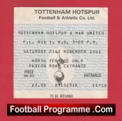 Tottenham Hotspur v Manchester United 1981 – Match Ticket
