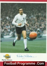 Tottenham Spurs Martin Chivers Signed Magazine Picture Card