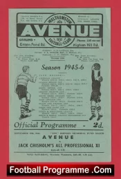 Walthamstow Avenue v Jack Chisholm All Professional XI 1945