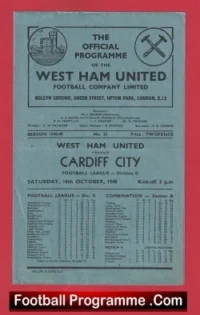 West Ham United v Cardiff City 1948 – 1940s