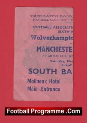 Wolves v Manchester United 1965 – 1960s FA Cup Football Ticket