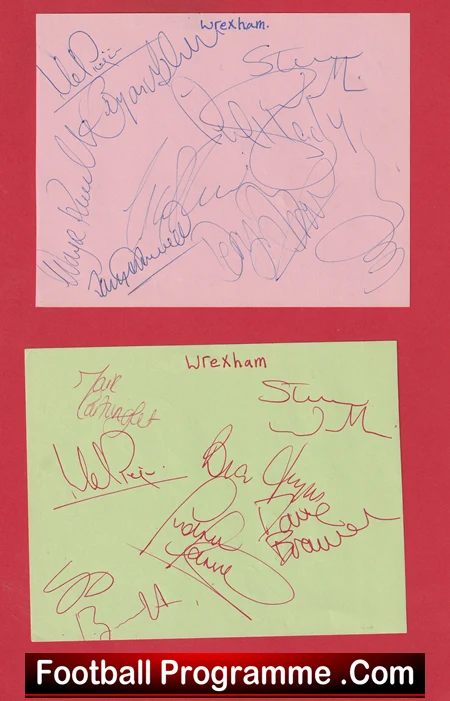 Wrexham Football Club Multi Autographed Signed Sheet 1990s - Image 2