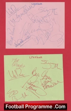Wrexham Football Club Multi Autographed Signed Sheet 1990s - football programme
