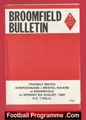 Airdrieonians Aidrie v Bristol Rovers 1983 – Friendly Match at Broomfield