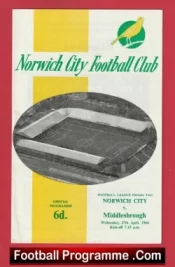 Norwich City v Middlesbrough 1966