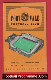 Port Vale v Shrewsbury Town 1963