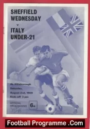 Sheffield Wednesday v Italy 1969 – U21 at Hillsborough